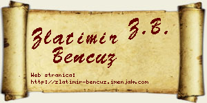 Zlatimir Bencuz vizit kartica